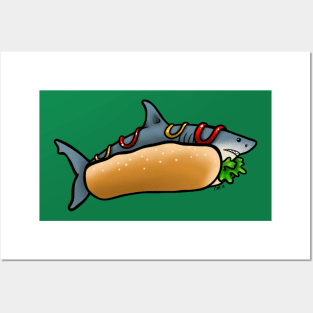 Hot Dog Shark Posters and Art